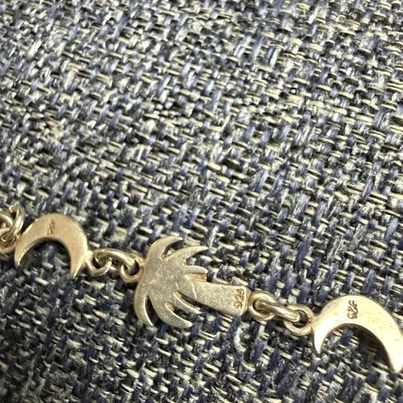 Sterling Silver Moon and Palm Tree Bracelet - Picture 11 of 12